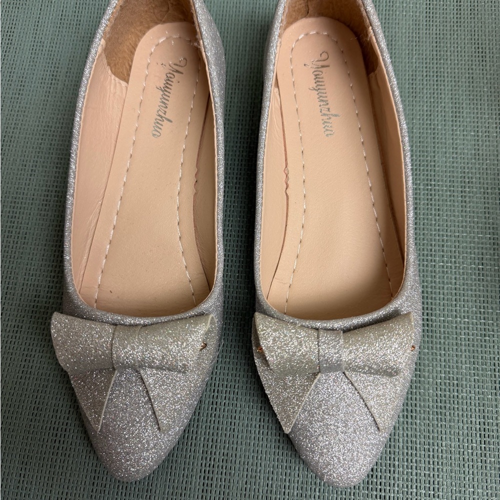 Silver Glitter Women's Flats